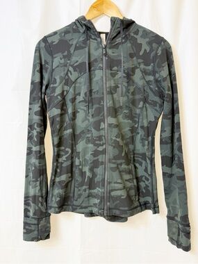 Lululemon Hooded Define Jacket Nulu Incognito Camo Multi Gator Green Size 10
